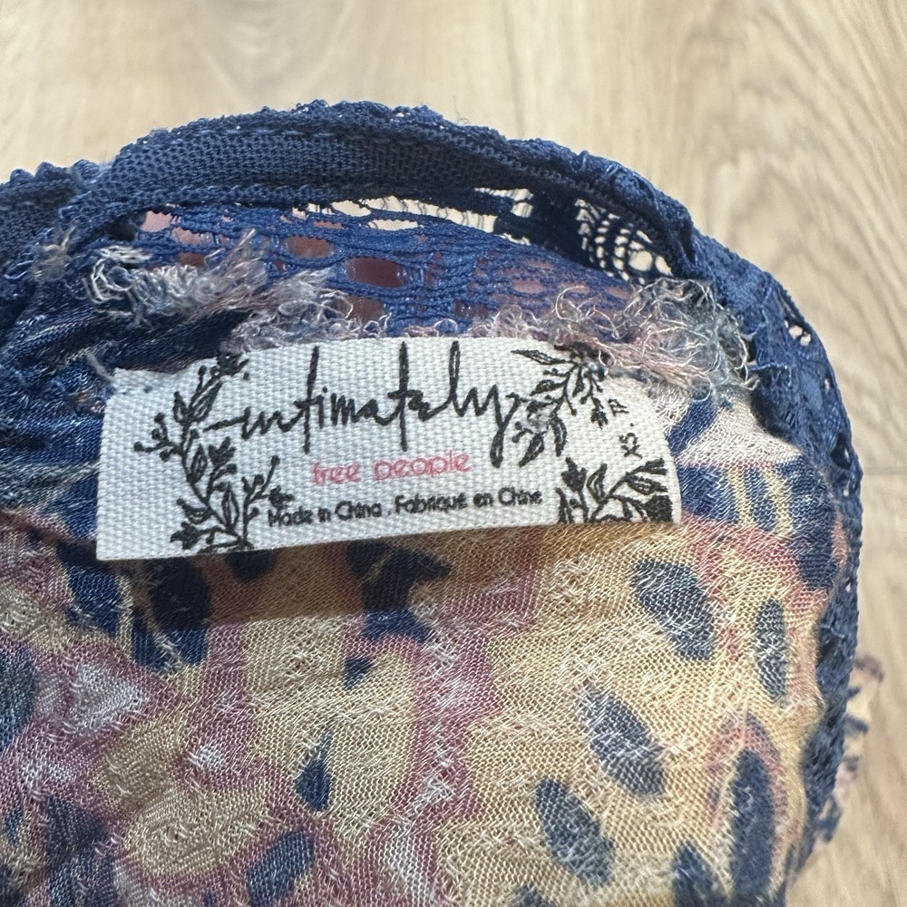 Intimately Free People Slip Dress size XS, Marsha Trapeze Blue Pink Floral Lace - Picture 8 of 9